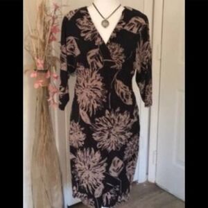 Jones Wear Black and Brown Floral Dress